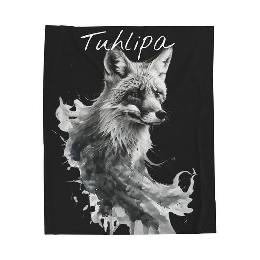Stylish Velveteen Plush Blanket with Fox Design - Cozy Gift for Animal Lovers, Home Decor, Warm Throw, Perfect for Relaxing or Winter Nights