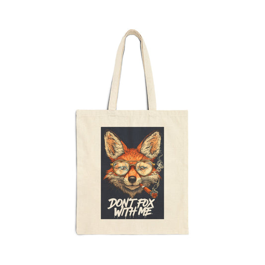 Don't Fox With Me Tote Bag, Eco-Friendly Cotton Shopper, Cute Animal Gift, Beach Bag, Reusable Grocery Bag, Fox Lover Tote