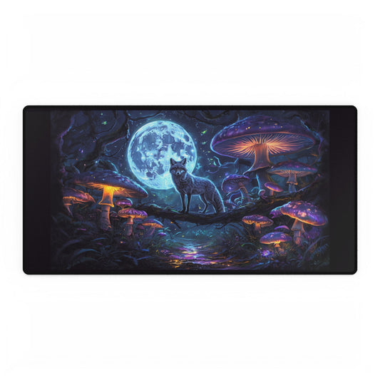 Mystical Fox Desk Mat, Aesthetic Mouse Pad, Gaming Desk Accessory, Unique Office Decor, Perfect Gift for Animal Lovers
