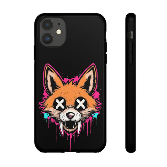 Crazy Fox Phone Case with Fox Design, Tough Cases for Teens, Stylish Phone Accessories, Gift for Creatives, Trendy Tech Cover