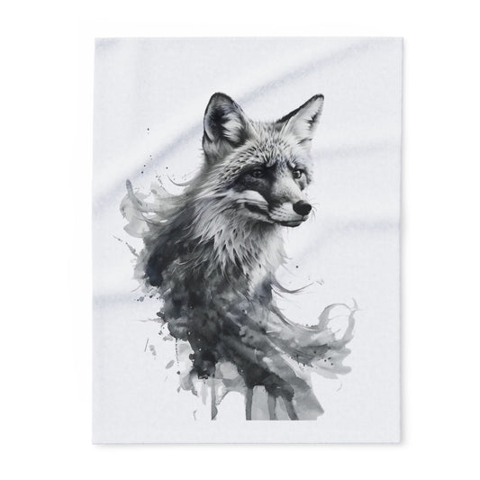 Tuhlipa Fox Fleece Throw/Crib Blanket - Cozy Home Decor, Gift for Animal Lovers, Fox Lover's Throw, Perfect for Cozy Nights, Wildlife Art