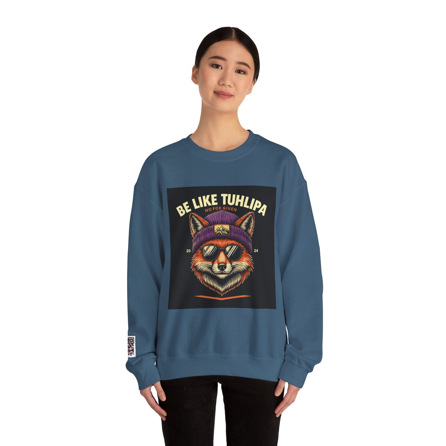 Be Like Tuhlipa Sweatshirt, Cozy Unisex Crewneck, Fox Design, Perfect Gift for Animal Lovers, Casual Wear, Streetwear, Birthday