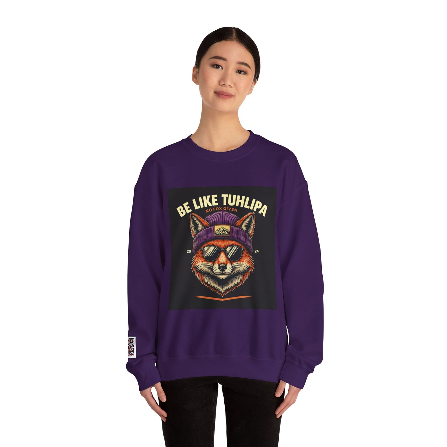 Be Like Tuhlipa Sweatshirt, Cozy Unisex Crewneck, Fox Design, Perfect Gift for Animal Lovers, Casual Wear, Streetwear, Birthday
