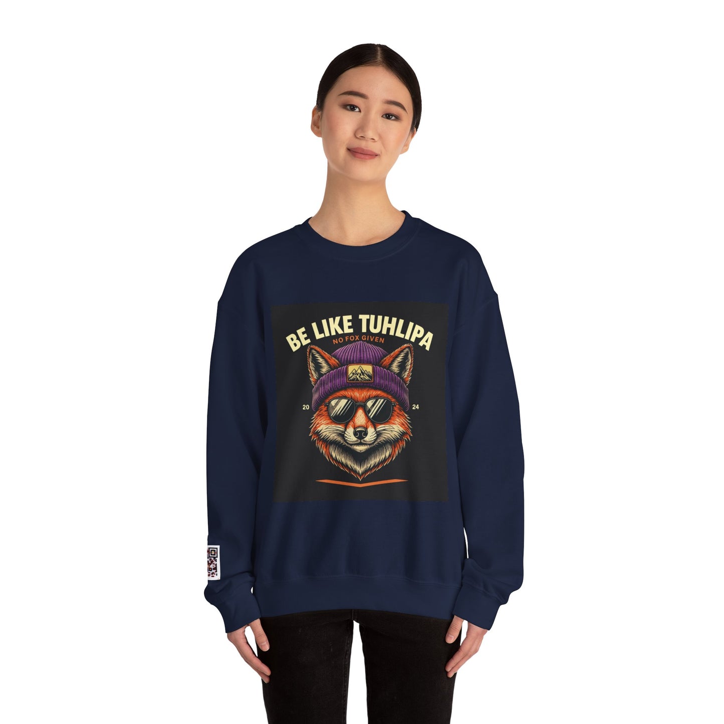 Be Like Tuhlipa Sweatshirt, Cozy Unisex Crewneck, Fox Design, Perfect Gift for Animal Lovers, Casual Wear, Streetwear, Birthday